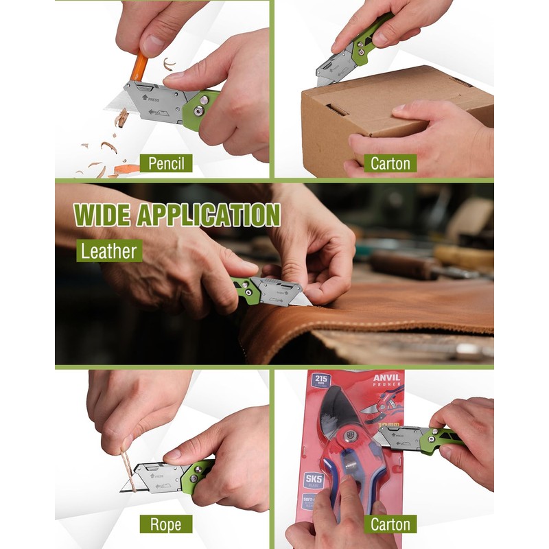 WORKPRO EDC Folding Utility Knife, Mini Box Cutter with Quick