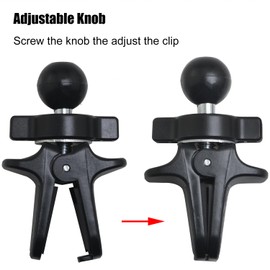 LUORNG Car Clip Phone Holder Plastic Backboard 17mm Ball Vent Universal Adjustable Knob GPS Vent Holder Base Black
