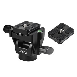 Andoer Monopod Head, M-12 Monopod Tilt Head Panoramic Head Telephoto Bird Watching with 2pcs Quick Release Plate