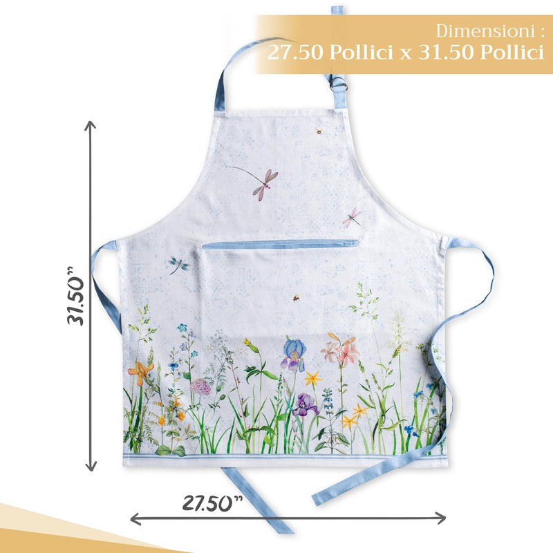 Maison d' Hermine Apron 100% Cotton 1 Piece Adjustable Neck