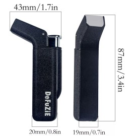Ever Tech DefuZiE Torch Lighter Windproof Adjustable Jet Flame Butane Lighter for Cigar - Black