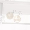 Trendy Light Weight Round White Shell Dangle Earrings for Women