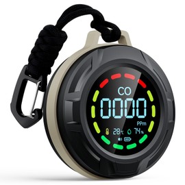 Portable Carbon Monoxide Detector for Travel, 170H Standby, CO Detector with Magnetic Back, 3-in-1 Travel CO Monitor with Audible & Visual Alarm for Camping, Car & RV