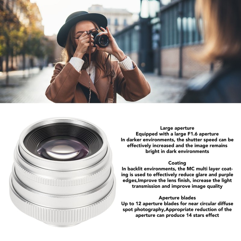 35mm Manual Focus Lens F1.6 C Mount Large Aperture Manual