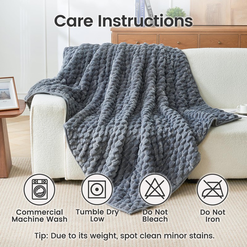 Sherpa Fleece Weighted Blanket for Adults, Queen 60"x80" 15lbs