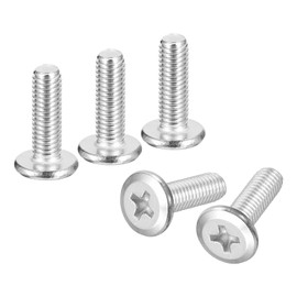 uxcell M5x16mm Flat Round Head Phillips Head Screws, 20Pcs 304 Stainless Steel Phillips Drive Machine Screw, Full Thread, Bright Finish, Furniture Screw Connection Bolt Screw