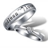 Uloveido 2pcs His and Her Endless Love Heart Ring Platinum