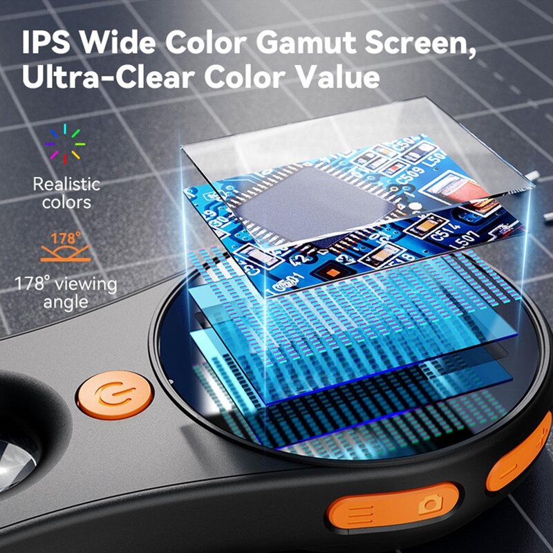 Handheld Digital Microscope, Portable Pocket Microscope, 2in IPS Screen 500X