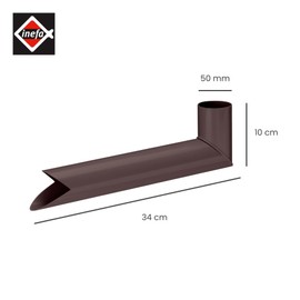 INEFA Gargoyle Downpipe, PVC DN50 / 50 mm, Dark Brown, Transition Piece, Rain Pipe, Gutter Accessories, Easy Plug-In Installation, Made in Germany