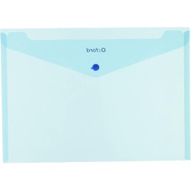 Oxford F412A Sobre Portadocumentos Horizontal Polipropileno con Broche de Presión, Tamaño Carta, Color Azul