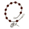 St. Camillus of Lellis Silver Plate Rosary Bracelet 6mm January