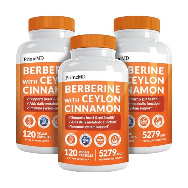 PrimeMD 21-in-1 Berberine Supplement with Ceylon Cinnamon - Berberine 1500mg
