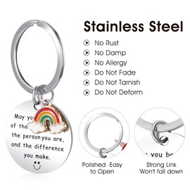 Ouligay Thank You Keyring Thank You Gifts for Teacher Keyring Employee Appreciation Gifts for Nurse Mentor Social Worker Teaching Assistant May You Be Proud of The Work You Do Keychain