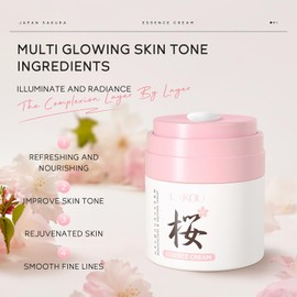 LAIKOU Sakura Face Moisturiser, Hydrating Face Cream for Women with Niacinamide, Vitamin C & Hyaluronic Acid, Anti Aging Wrinkle Cream, Smooth Lines & Boost Glow, Day & Night Formula 50g
