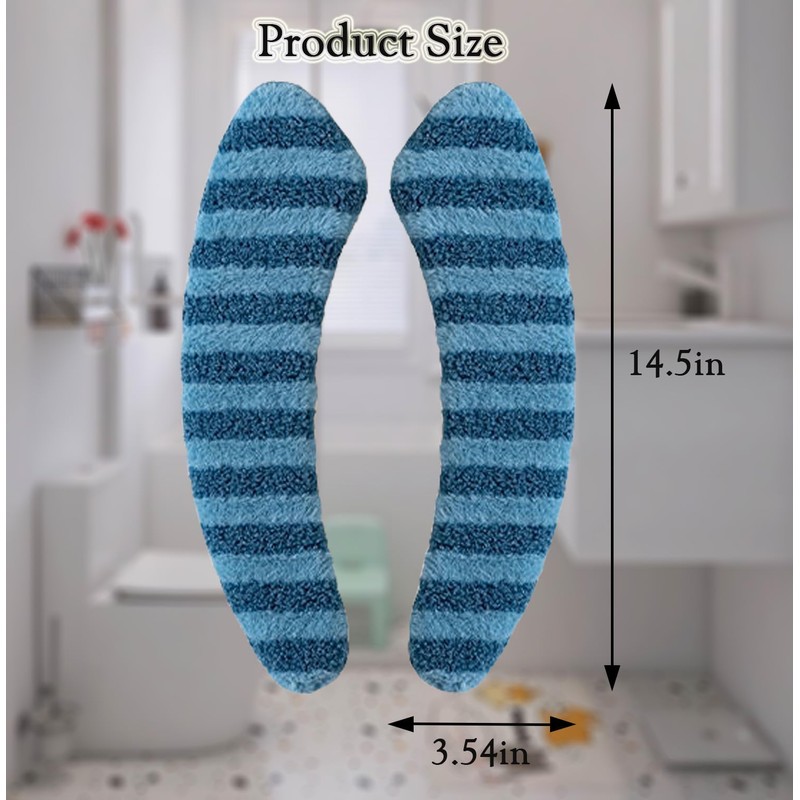 2Pairs Thick Warm Cushioned Toilet Seat Cover | Stick-On Washable
