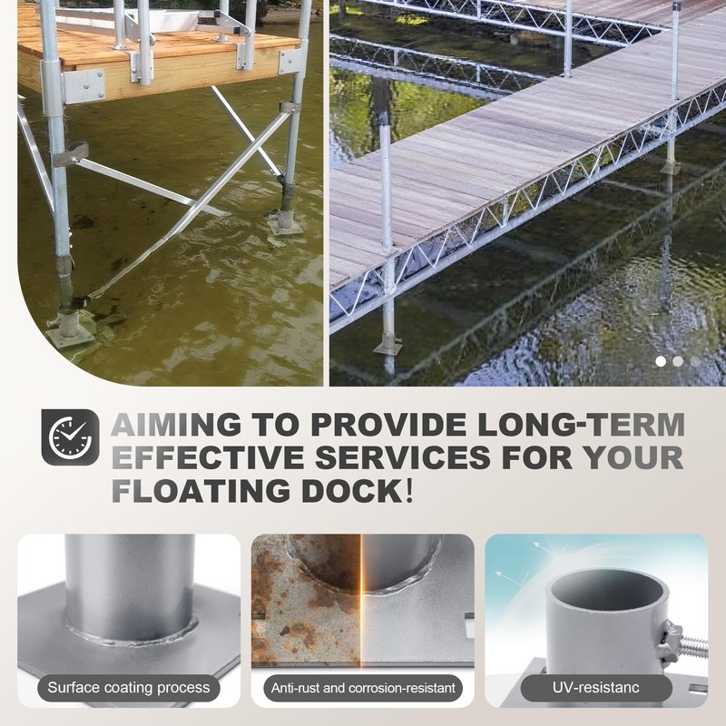 Desunqin Dock Bottom Pad, 4-3/5" Stationary Dock Base Plate Hardware,