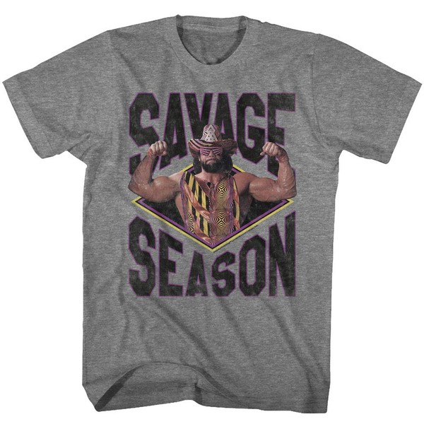 Macho Man Randy Savage 1980's Wrestler Savage Season Adult T-Shirt