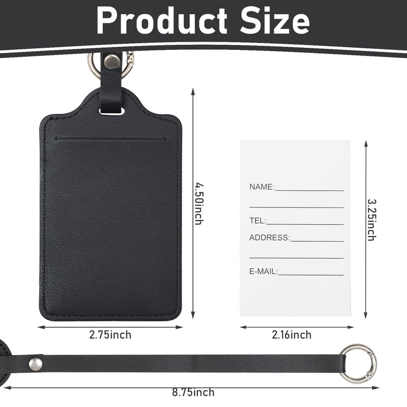 4 Pack Luggage Tag, Anyos PU Leather Travel Bag Labels
