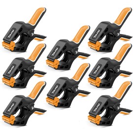 TOLESA Heavy Duty Spring Clamps 4 Inch 8 Pcs Large Wood Clamps with 30Lbs Powerful Clamping Force Deep Throat Nylon Clamps for Woodworking Photography Backdrop Household Use Cover Holding Wood Gluing