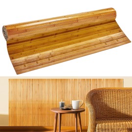 Wibeelee Natural Bamboo Wall Panel for Interior Wall Decor 46 X 96 in Pole Wrap Wainscoting Wood Paneling for Living Room Kitchen Bedroom Office Bar