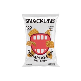 SNACKLINS Plant Based Crisps Vegan Healthy Snacks - Gluten Free, Grain Free, Plant Based Crisps, 100% Kosher, Low Calorie and No Added Sugar, Crunchy, Puffed Snack - Chesapeake Bay, 3oz, Pack of 12