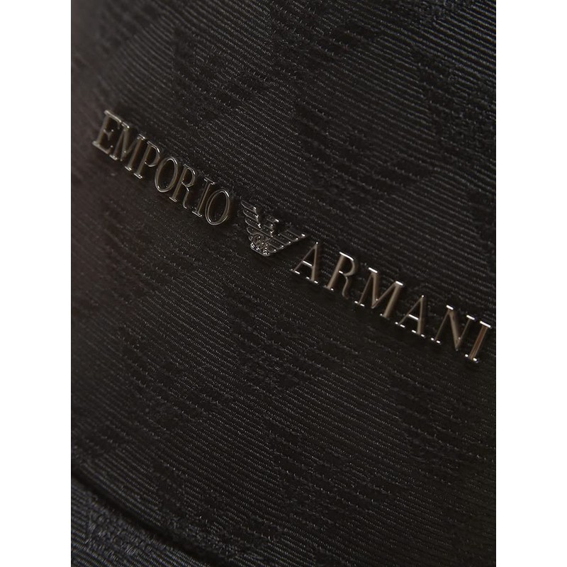 Emporio Armani EA627924CC985 All-Over Pattern Logo Cap, Black