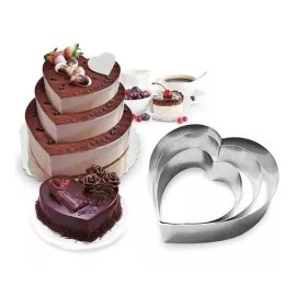 Extreme Beauty Set 3 Moldes Repostería En Forma De Corazon Redondo Cuadrado