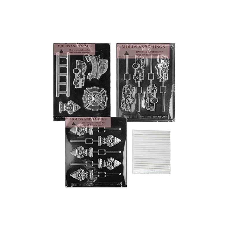 MOLDS AND THINGS Firefighter Chocolate Candy Molds - Firefighter Kit,