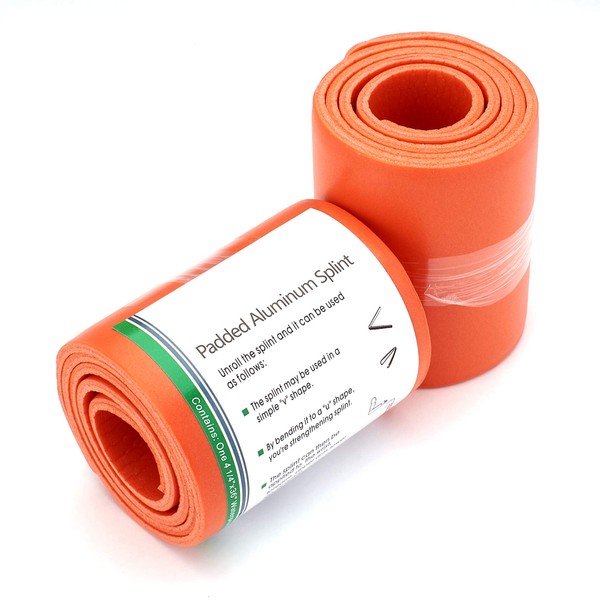 Emergency Splint - 36" Universal Aluminum Rolled Splint, Assorted Colors - Ideal for Sports, Home, First Aid, Pets (Orange, 10 Rolls)