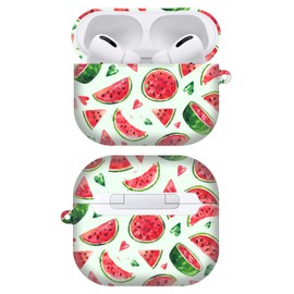 GlamCase for AirPods Pro Case, AirPods Pro 1st Gen / 2019 Case - Watermelon Watercolor Pattern Design Printed Cute Plastic Hard Snap on Protective Designer AirPod Case/Cover for AirPods Pro 2019