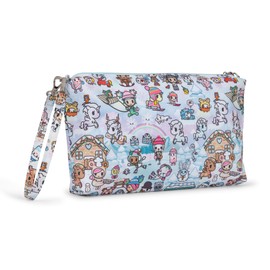 JuJuBe Be Quick, tokidoki Snow Day, Shoulder Bag Purse, Zippered Travel Clutch or Pouch, Baby Bag or Diaper Bag Organizer, Detachable Wristlet Strap or Cross Body Strap