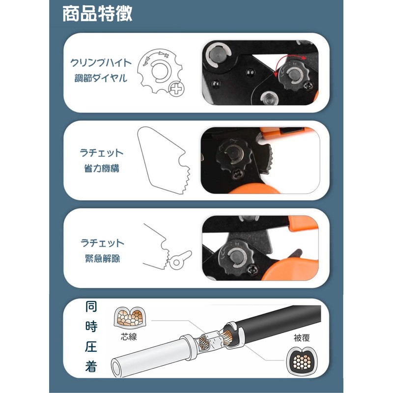 IWISS SN-2054 Precision Simultaneous Crimping Pliers, Ratcheting Type, Open Barrel
