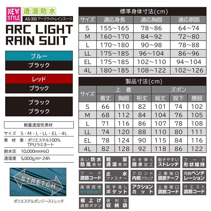 Makku Rain Suit, Waterproof 14.2 psi (10,000 mmH2O), Breathable 147.5