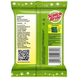 Scotch Bright Silver Spark Scrub Pad - 7cmX7.5cm (Pack of 2)
