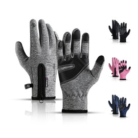 Yolistar Gloves, Bicycle Gloves, Driver's Gloves, MTB Gloves, Winter Warm Gloves, Touchscreen Gloves, Running Gloves, Cycling Gloves, Elastic, Breathable, Non-Slip (Grey, S)