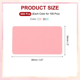 PATIKIL 3.5"x2" Blank Paper Business Cards, 600Pcs Small Blank Cards Cardstock Note Card Craft Paper Card for Name Game Memory Business, Multicolor