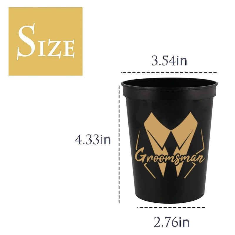 PartyGifts&beyond Bachelor Party Cups 13PCS Team Groomsman Plastic Cups Best
