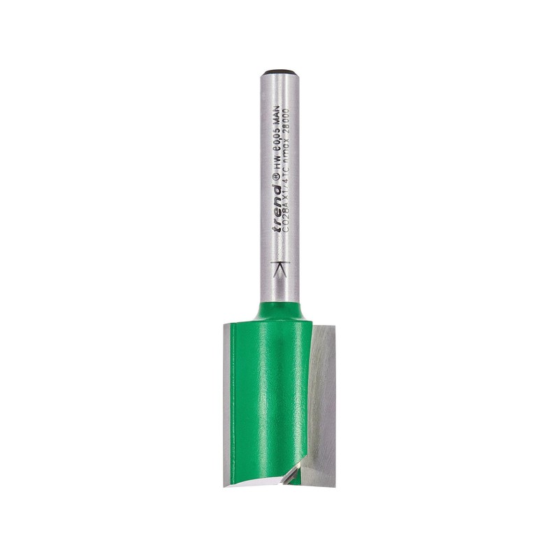Trend CraftPro Straight Two Flute Router Cutter Bit, 1/4 Inch