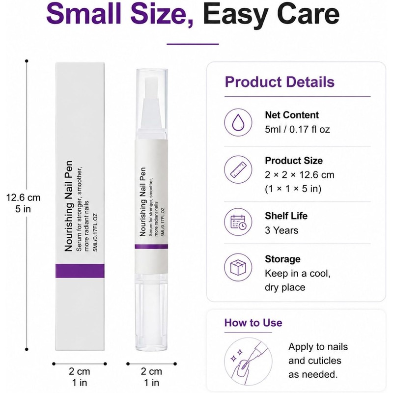 Lápiz Nutritivo Para Uñas, Aceite Para Cutículas De 5 Ml