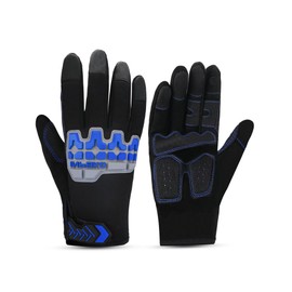 INPAKO Work Gloves for Men Women, TPR Impact Protection Utility Mechanic Working Gloves, Touchscreen Flexible Grip for Multi-Purpose Use, Durable Performance Fit Blue L