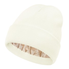 American Trends Beanies Hat for Men Women Knit Cuffed Skull Watch Cap Daily Winter Warm Hats Gifts White
