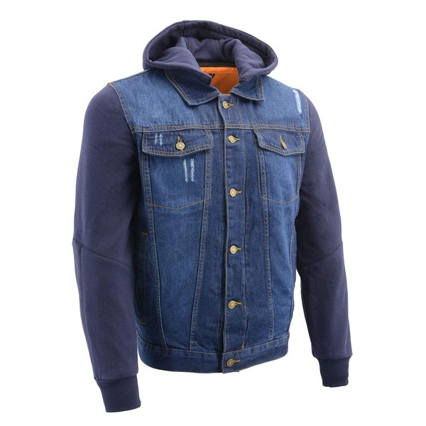 Milwaukee Leather Men's Classic Motorcycle Denim Jacket For All Weather