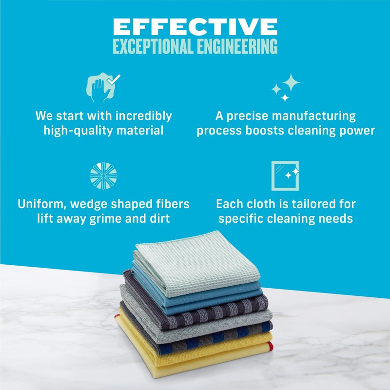 E-Cloth Home Cleaning Set, Premium Microfiber Cleaning Cloth, Household Cleaning