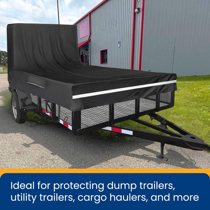 Utility Trailer Cover 7x12 FT, Waterproof Dump Trailer Tarp
