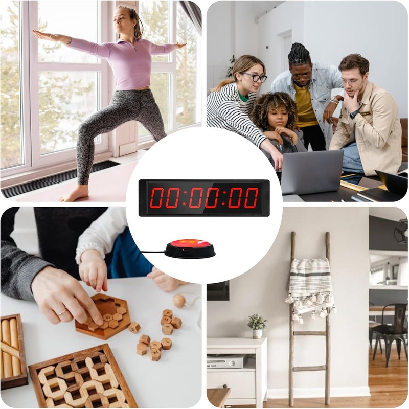 Gym Timer Portable Gym Clock with Start/Stop Button,Interval Timers Stopwatch