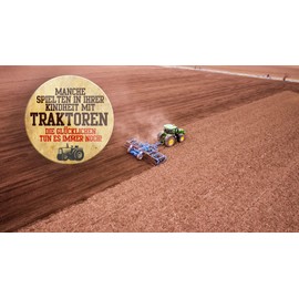 schilderkreis24 Funny Tractor Saying "Some Played Childhood Tractors" Magnet Decorative Fridge Magnet Gift Idea Christmas Birthday Farmers Farmers Agriculture 8 x 8 cm