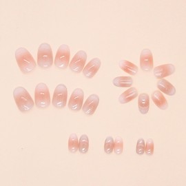Domiya Nail Tips, 24 Pieces, Nail Tips, Short, Summer, Popular, Japanese Style, Cute, Simple, Stylish, Coming of Age of Entrance Ceremonies, Graduation Ceremonies, Weddings, Parties, Brides, Daily