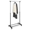 Whitmor Black and Chrome Adjustable Garment Rack-Rolling Clothes Organizer, 18.5"