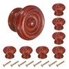 sourcing map 8pcs Round Wooden Knobs, 37mm/1.5" Mushroom Shape Kitchen
