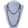 Avalaya Black Shell Nugget and Transparent Glass Crystal Bead Long